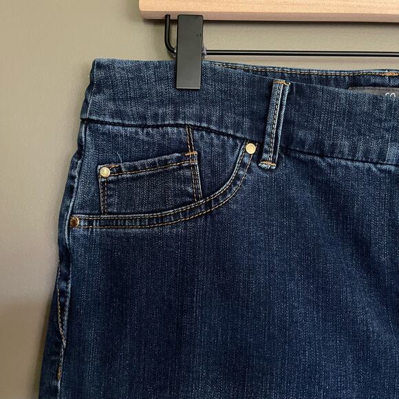 CHICO'S So Slimming Jeggings Size 8 Jean Leggings Dark Blue Wash Stretch Classic - Picture 7 of 16